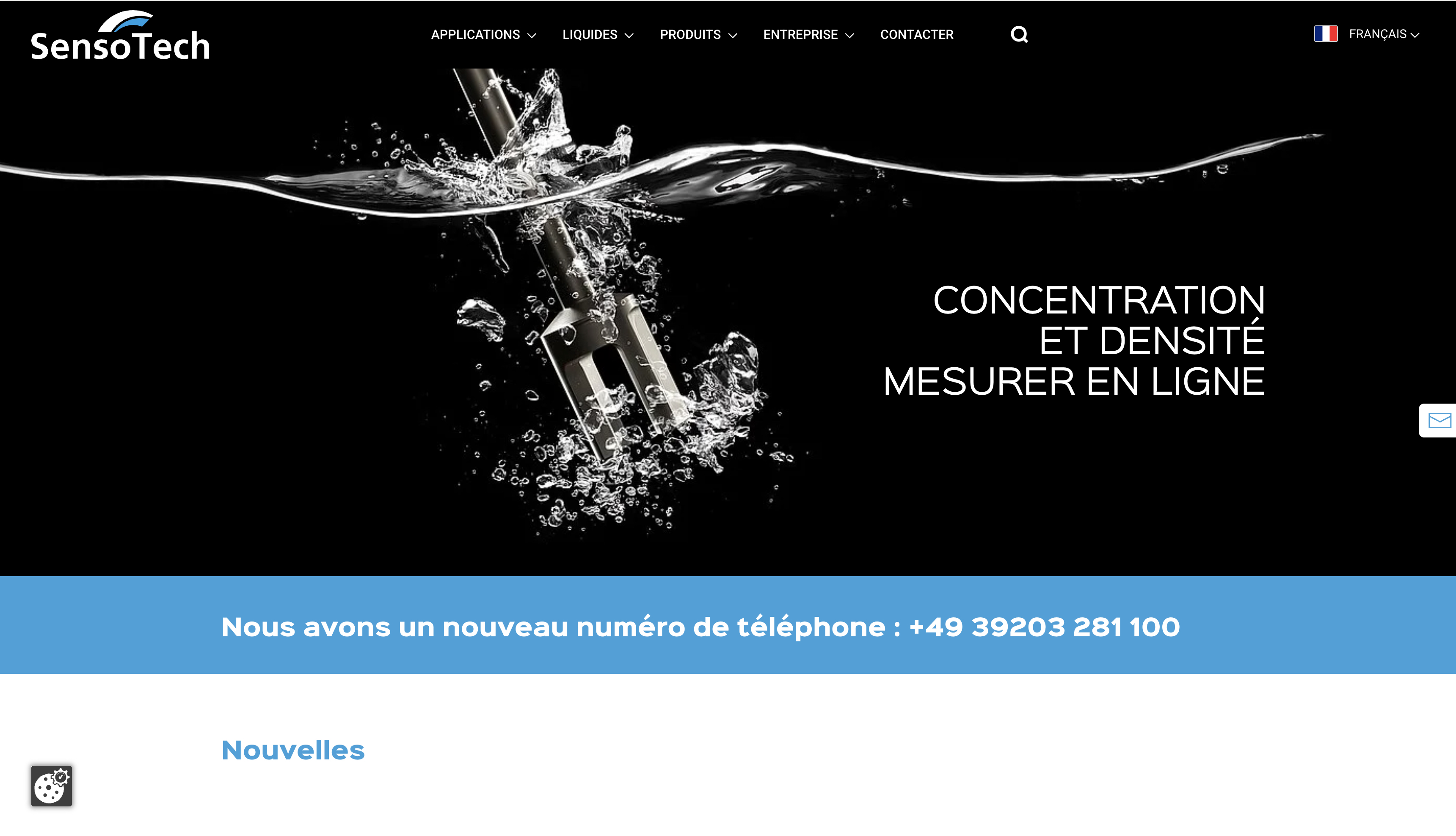 Sensotech Website Screenshot